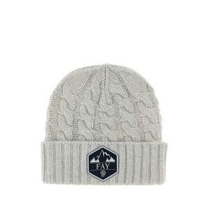 Fay Men Grey Wool Beanie Hat